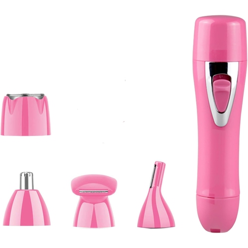 All-in-1 Body and Facial Hair Removal for Women, Rechargeable Trimmer for Face, Ear/Nose, Eyebrows, and Bikini Lines, Multifunctional Replaceable
