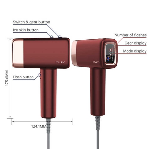 Hair Removal Device, 0.5 sec/flash, 17J High Energy IPL Hair Removal Device with Ice Cooling System, 5 Energy Levels, Hair Removal Device for Face,