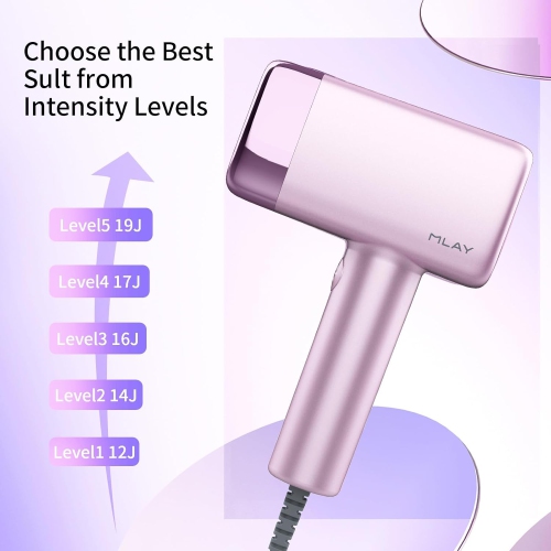 Hair Removal Device, 0.5 sec/flash, 17J High Energy IPL Hair Removal Device with Ice Cooling System, 5 Energy Levels, Hair Removal Device for Face,