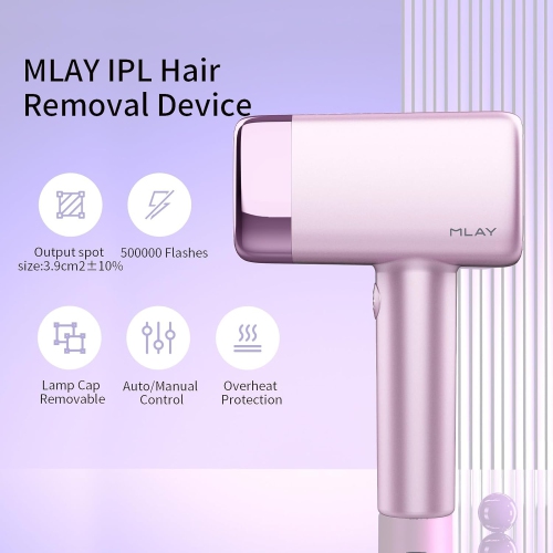 Hair Removal Device, 0.5 sec/flash, 17J High Energy IPL Hair Removal Device with Ice Cooling System, 5 Energy Levels, Hair Removal Device for Face,