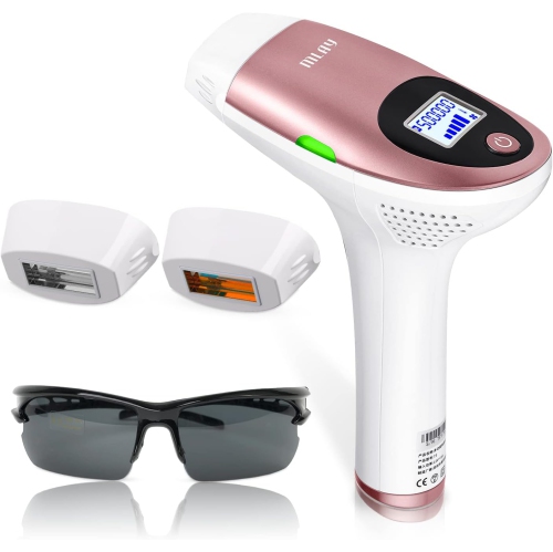 Permanent hair removal, painless laser hair removal device for home use, for female and male face, upper lip, chin, bikini, legs and body