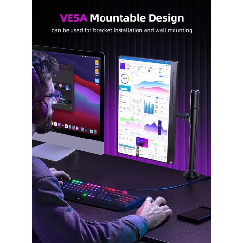 UPERFECT 15.6" 4K HDR IPS Monitor UHD Screen Second Monitor no Frame for switch