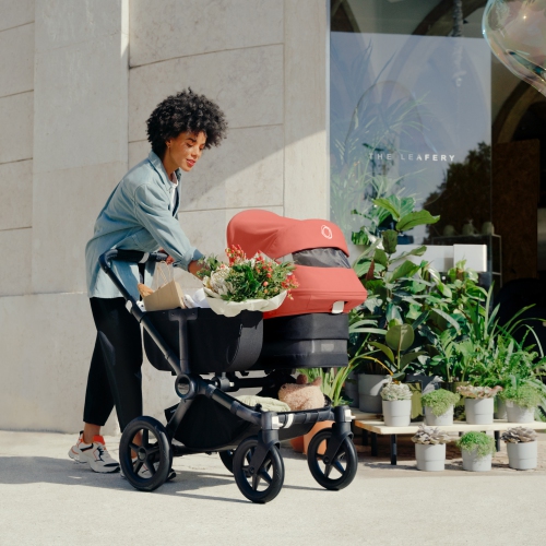 Bugaboo Donkey5 Mono Complete Stroller - Misty White/Midnight Black on Black Frame