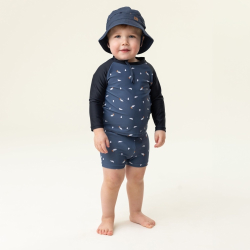 Maillot de bain deux pièces Nano Rashguard pour garçons - Bleu/Pelicans (6 mois)