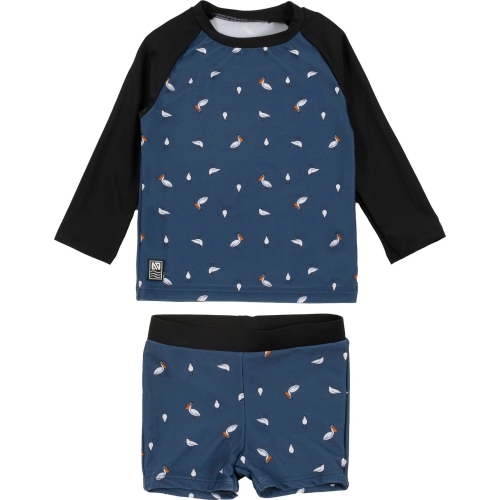 Image 1 de 3.. Maillot de bain deux pièces Nano Rashguard pour garçons - Bleu/Pelicans (18 mois)