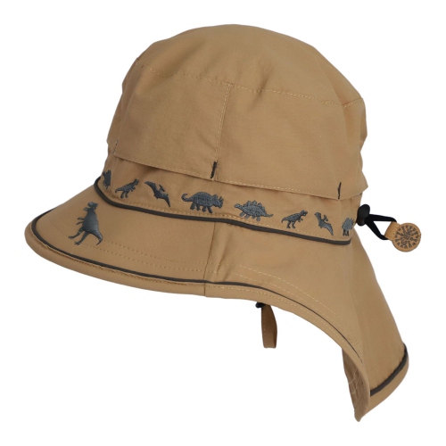 Chapeau de plage à séchage rapide avec rabat de Calikids - Sable (M, 12-18 mois)