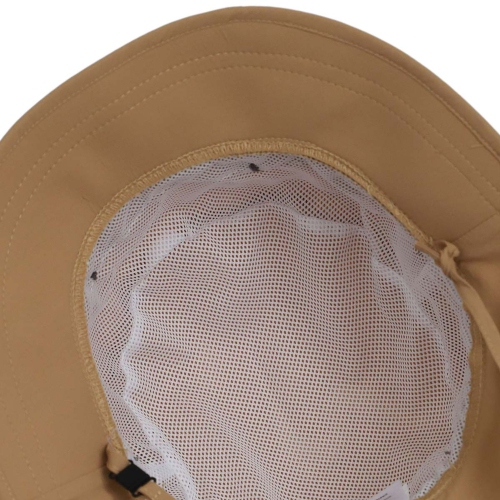 Chapeau de plage à séchage rapide avec rabat de Calikids - Sable (M, 12-18 mois)