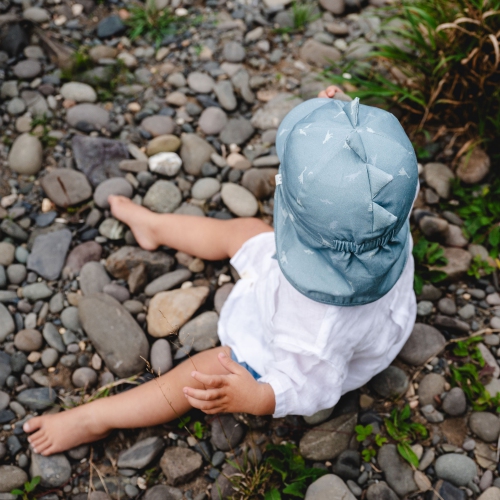 CaliKids Organic Cotton Ball Hat with Flap - Orchid