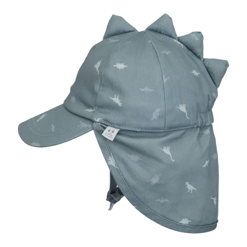 Chapeau à boule en coton biologique avec rabat de CaliKids - Dinosaure
