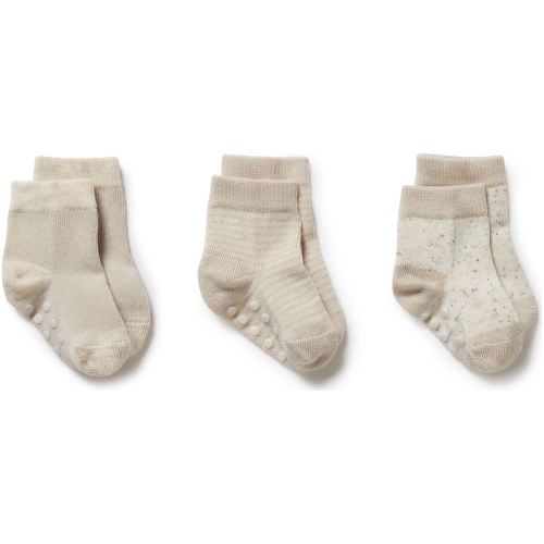 Image 1 of 4.. Wilson+Frenchy 3-Pack Organic Cotton Baby Socks - Clay