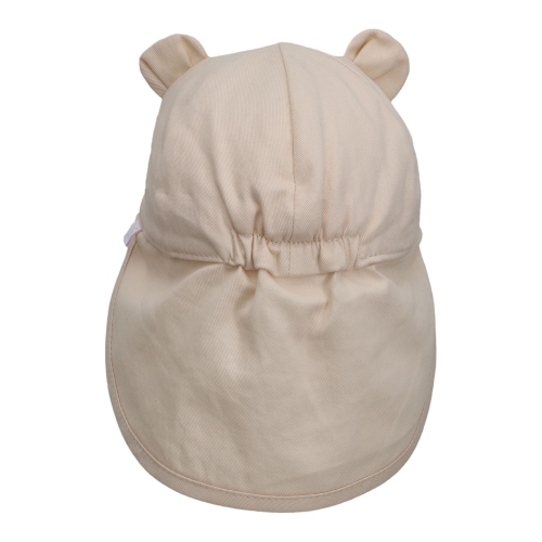 CaliKids Organic Cotton Ball Hat with Flap - Cream Tan