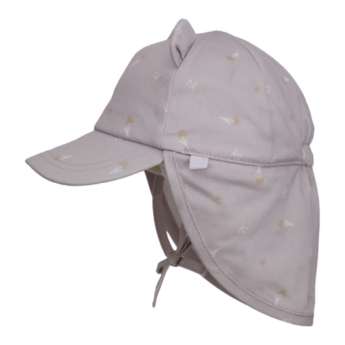 Chapeau boule en coton biologique avec rabat de CaliKids - Orchidée