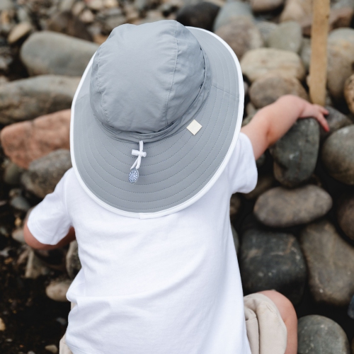 Calikids Quick Dry Beach Hat - Monument Grey (S, 6-12 Months)
