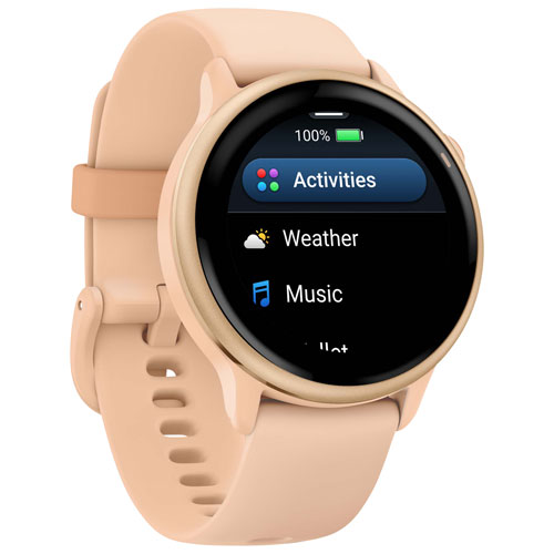 Montre intelligente Bluetooth de 42 mm vivoactive 6 de Garmin - Aube rose