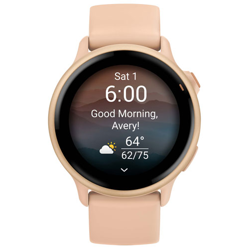 Montre intelligente Bluetooth de 42 mm vivoactive 6 de Garmin - Aube rose