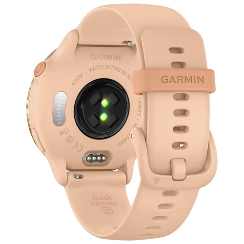 Montre intelligente Bluetooth de 42 mm vivoactive 6 de Garmin - Aube rose