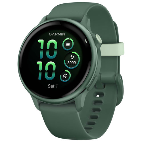 Image 1 de 8.. Montre intelligente Bluetooth de 42 mm vivoactive 6 de Garmin - Jaspe vert