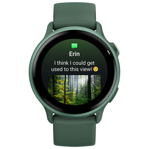 Montre intelligente Bluetooth de 42 mm vivoactive 6 de Garmin - Jaspe vert