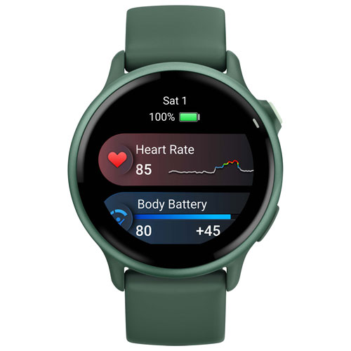 Montre intelligente Bluetooth de 42 mm vivoactive 6 de Garmin - Jaspe vert