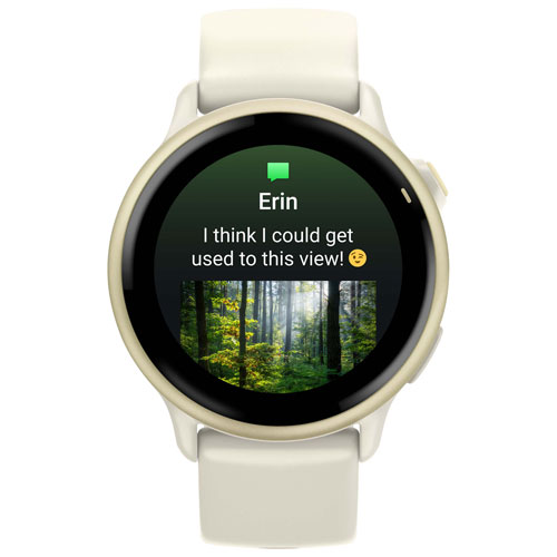 Montre intelligente Bluetooth de 42 mm vivoactive 6 de Garmin - Doré lunaire/Os