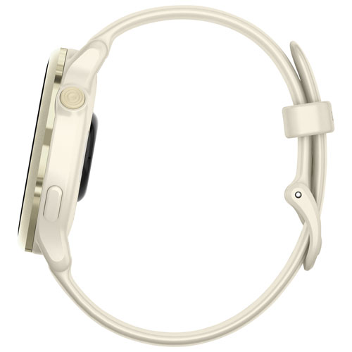 Montre intelligente Bluetooth de 42 mm vivoactive 6 de Garmin - Doré lunaire/Os