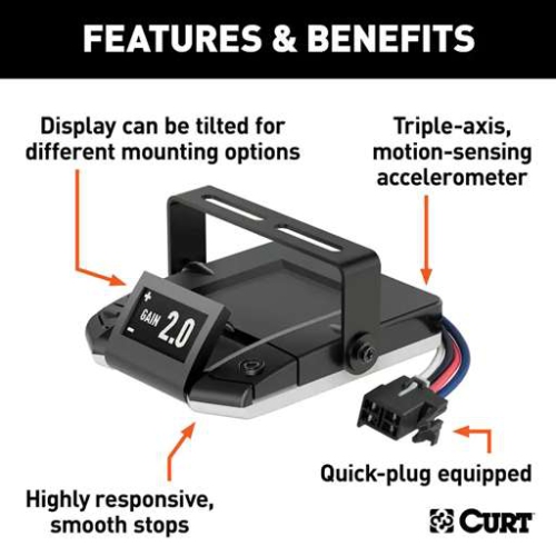Curt 51160 Assure Proportional Trailer Brake Controller with Dynamic OLED Screen