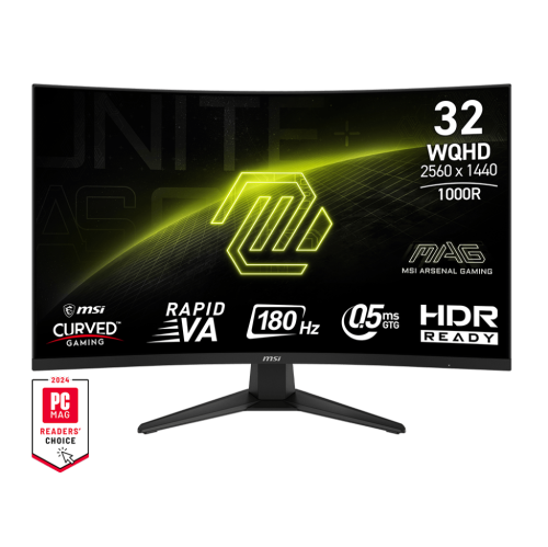 MSI 31.5" 2560 x 1440 180Hz 0.5ms (GTG) Curved Rapid VA Gaming Monitor Tilt adjustable (MAG 325CQF)