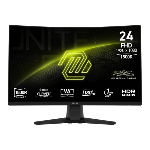 MSI 24" 1920 x 1080 180Hz 1ms (MPRT) / 4ms (GTG) Curved VA Gaming Monitor Tilt adjustable (MAG 242C)