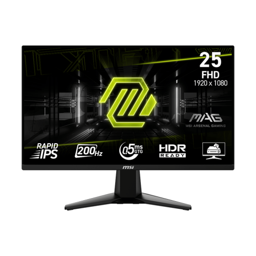 MSI 24.5" 1920 x 1080 200Hz 0.5ms (GTG) Rapid IPS Gaming Monitor Tilt adjustable (MAG 255F E20)