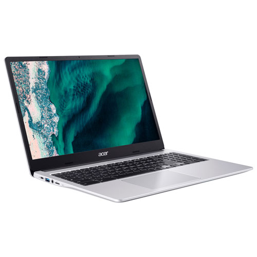 Acer 15.6" Chromebook - Silver (Intel Celeron N4500/4GB RAM/64GB eMMC/Chrome OS)