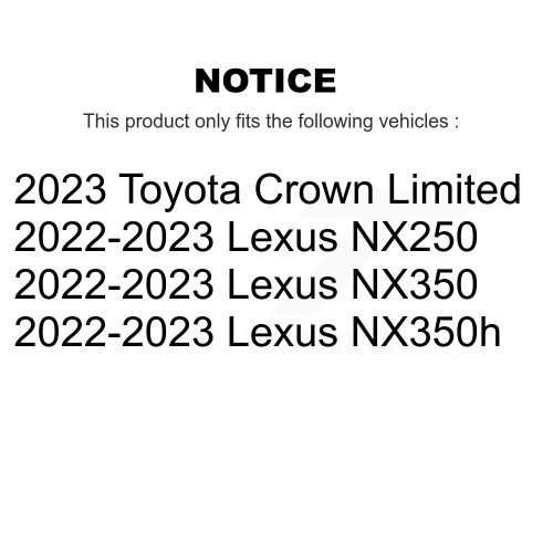 Disques de frein avant arrière et plaquettes semi-métalliques pour Lexus NX350 NX250 350&nbsp;h Toyota Crown K8F-104190