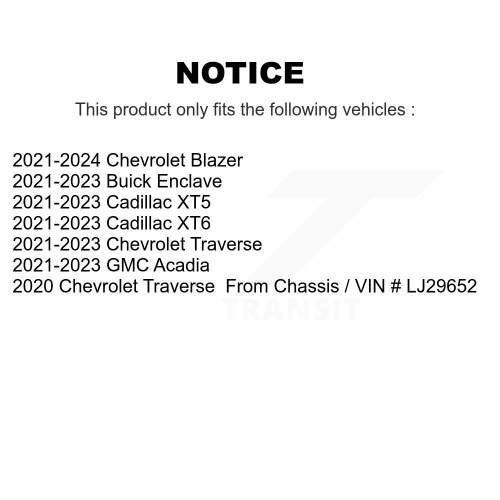 Ensemble de disques de frein arrière et de plaquettes en céramique pour Traverse Blazer Cadillac GMC Acadia XT5 K8T-104780 de Chevrolet