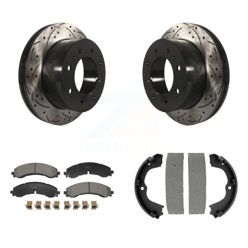 Ensemble de patins de stationnement en céramique à disques perforés et rainurés pour Chevrolet 2500 KDT-101496 de GMC