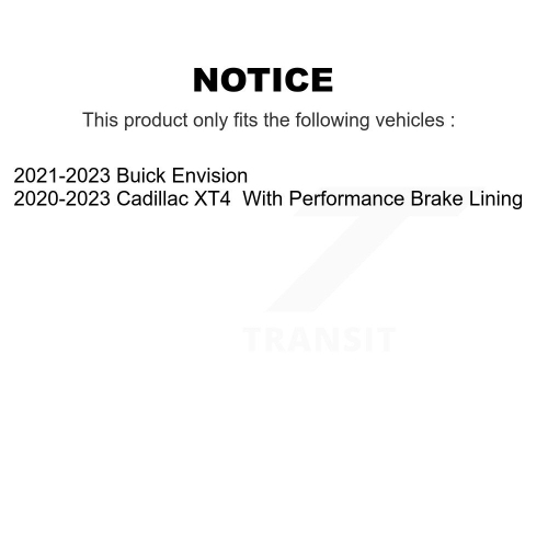 Front Rear Coated Disc Brake Rotors Semi-Metallic Pad Kit For Buick Envision Cadillac XT4 KGF-103164