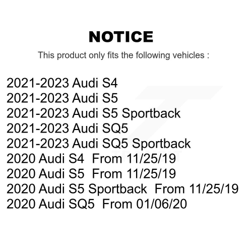 Front Rear Coated Disc Brake Rotor And Semi-Metallic Pad Kit For Audi S5 SQ5 Sportback S4 KGF-103144
