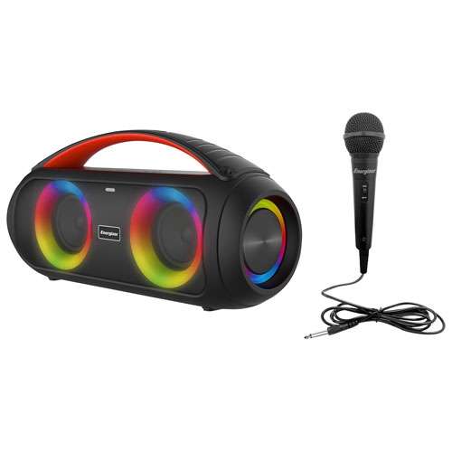 Open Box - Energizer BTS258 Portable All-Weather Wireless Rechargeable Speaker with Mic - Black