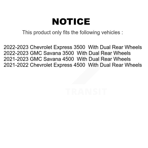 Ensemble de patins de frein de stationnement avant arrière en céramique pour Savana 3500 Chevrolet Express 4500 KTN-100936 de GMC