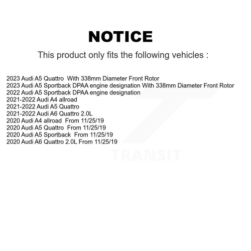 Front Rear Coated Brake Rotor & Semi-Metallic Pad Kit For Audi A5 Sportback Quattro A4 A6 KGF-103089