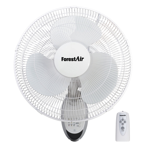 Forest Air 16-Inch Wall-Mounted Fan – Space-Saving, Powerful Cooling with Adjustable Speeds and 90-Degree Oscillation
