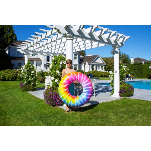 Anneau de piscine gonflable en spirale teint par nouage - 36,5 po