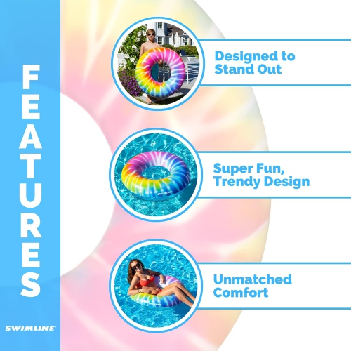 Anneau de piscine gonflable en spirale teint par nouage - 36,5 po