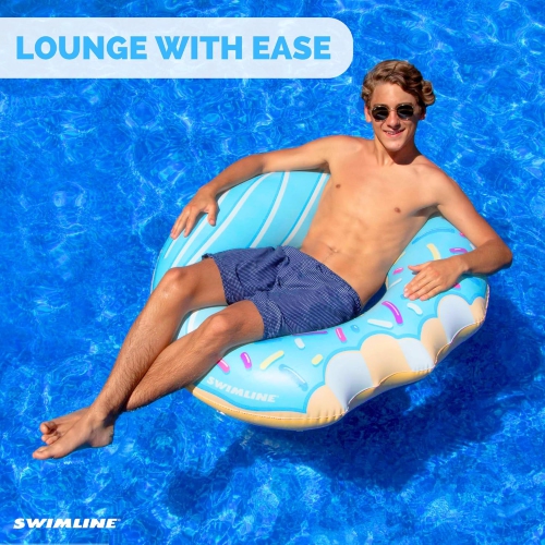 Inflatable Donut Swimming Pool Ring - 42" - Blue