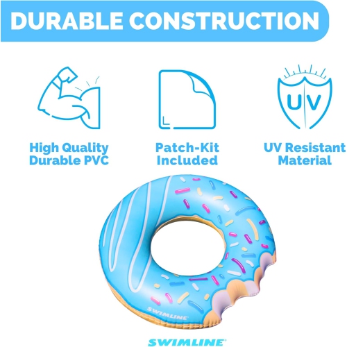 Inflatable Donut Swimming Pool Ring - 42" - Blue