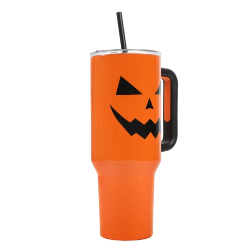 40 oz Stainless Steel Tumbler with Handle and Straw