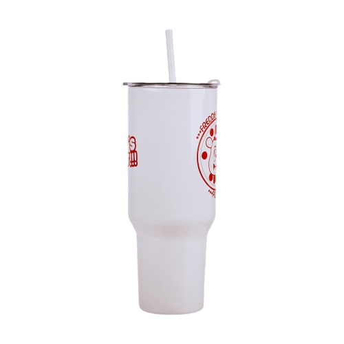40 oz Stainless Steel Tumbler with Handle and Straw