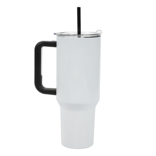 40 oz Stainless Steel Tumbler with Handle and Straw