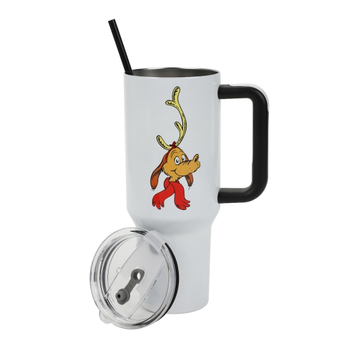 40 oz Stainless Steel Tumbler with Handle and Straw