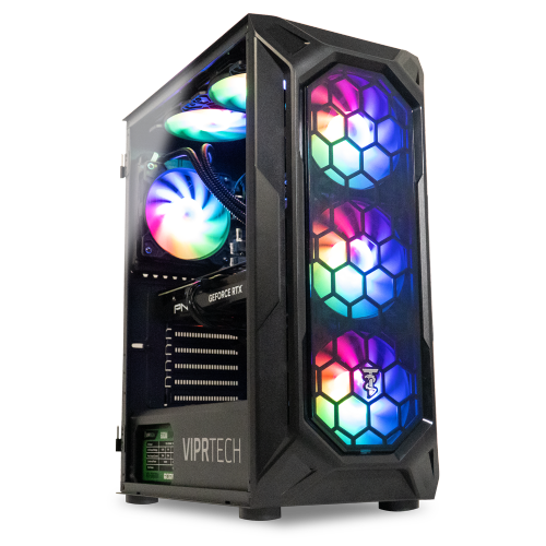ViprTech Ghost 4.0 Liquid-Cooled PC - AMD Ryzen 7, RTX 5060 Ti 8GB, 16GB DDR4 3200, 1TB NVMe SSD, VR-Ready, Streaming, Win 11, Gaming Desktop