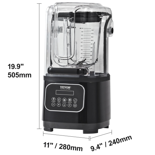 VEVOR 68 oz Blender with Shield, Countertop Blenders, Plastic Jar Blender Combo, Stainless Steel 9 Speed & 5 Functions Blender, for Shakes,