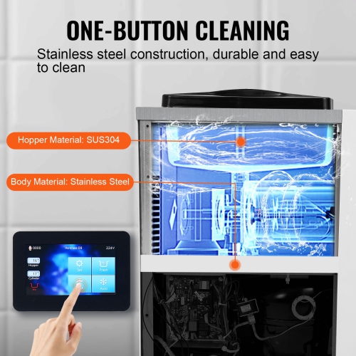 VEVOR 1000W Ice Cream Machine, 10.6 QT/H Yield, Flavor Countertop Serve Ice Cream Maker, 4L Hopper 1.6L Cylinder, Touch Screen Auto Clean